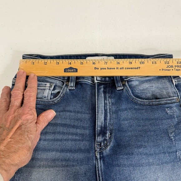 KanCan Distressed Skinny Jeans High Rise Raw Hem Light Wash Women’s Size 7/27 - Picture 6 of 16